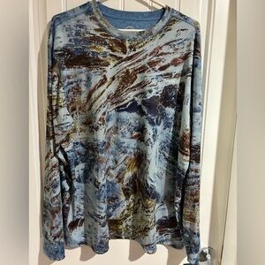 Magellan Outdoors Blue and Brown Patterned Shirt